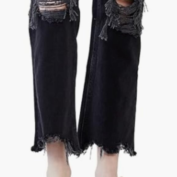 NWT FREE PEOPLE MAGGIE MID RISE STRAIGHT JEANS 0954 WASHED BLACK OB1463199 SZ 27 - Picture 8 of 11
